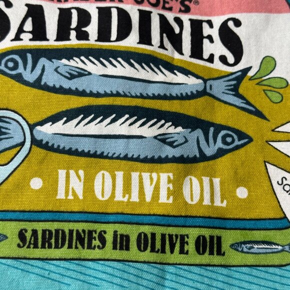 Trader Joes Sardines In Olive Oil Themed Reusable Tote Bag With Recipe Print - Picture 3 of 9